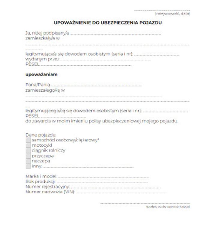 Pełnomocnictwo w urzędzie komunikacji